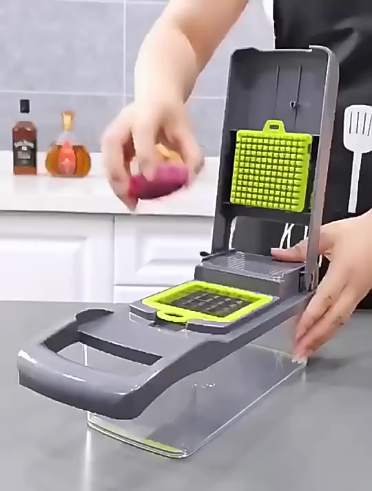Fatiador de Legumes 16 em 1 Cortador Ralador Picador Multifuncional Cozinha com Lâminas Inox