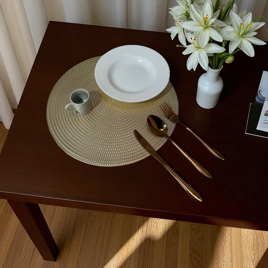 Kit 4 ou 6 ou 12 jogo americano Tapete De Mesa Posta Redondo Design Elegante Impermeável